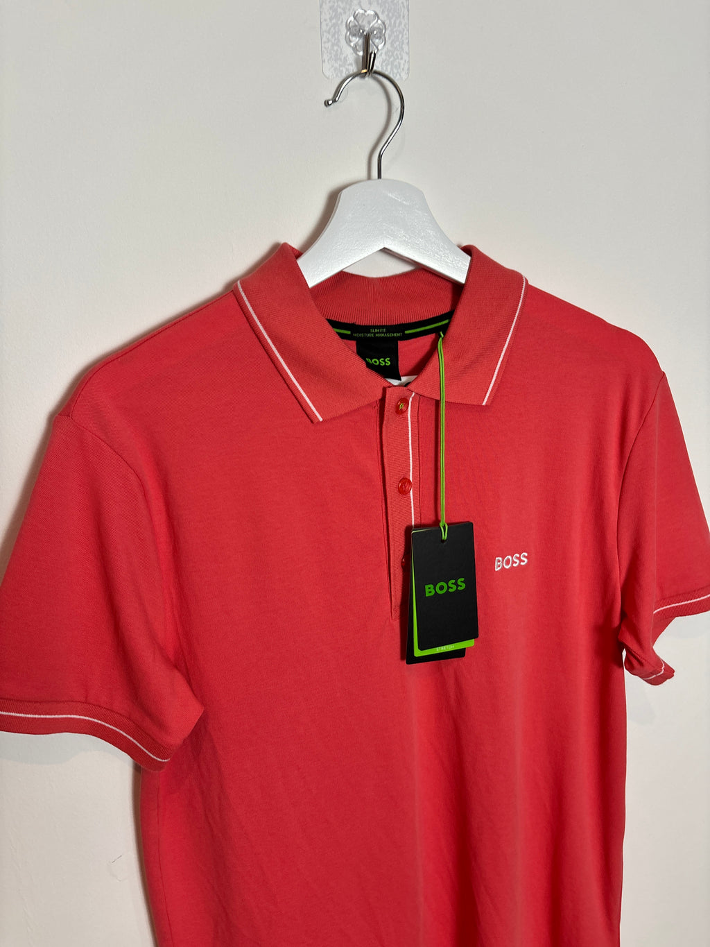 BOSS TECH POLO SHIRT CORAL