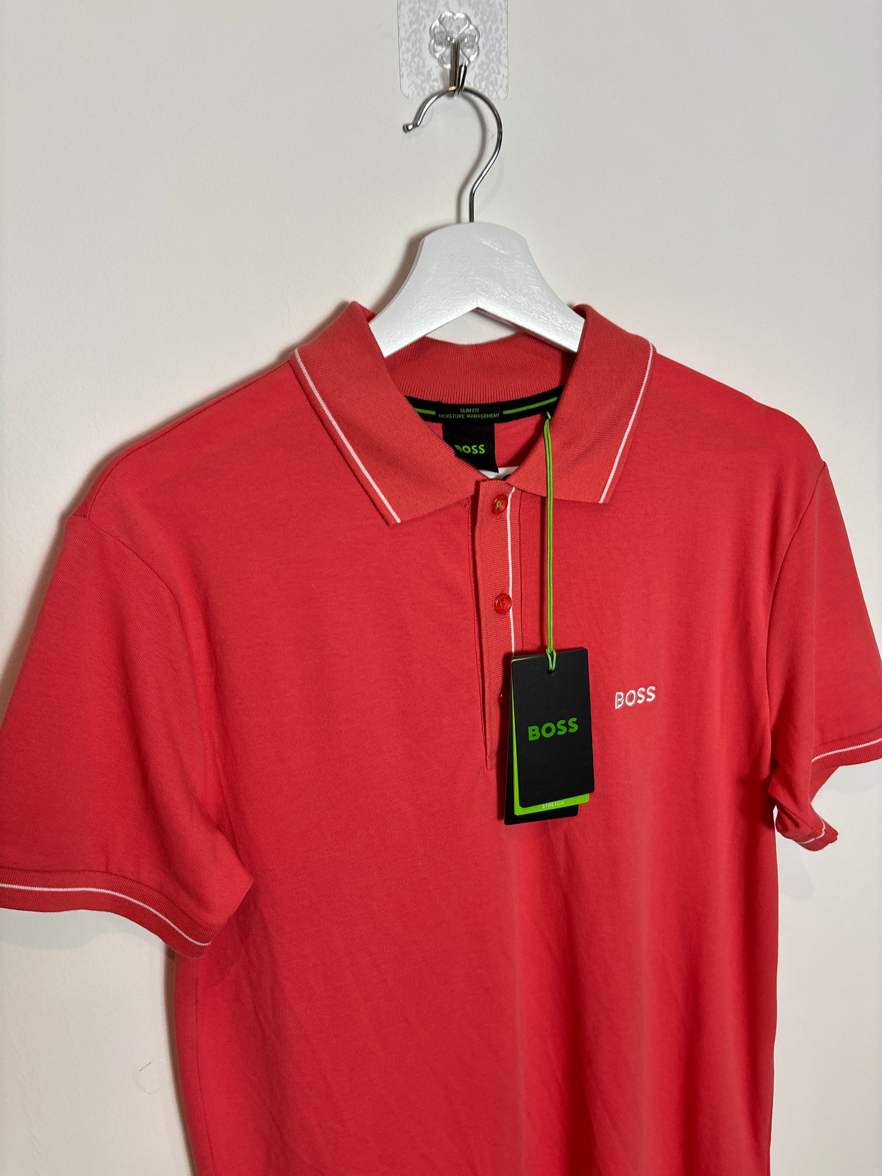 BOSS TECH POLO SHIRT CORAL