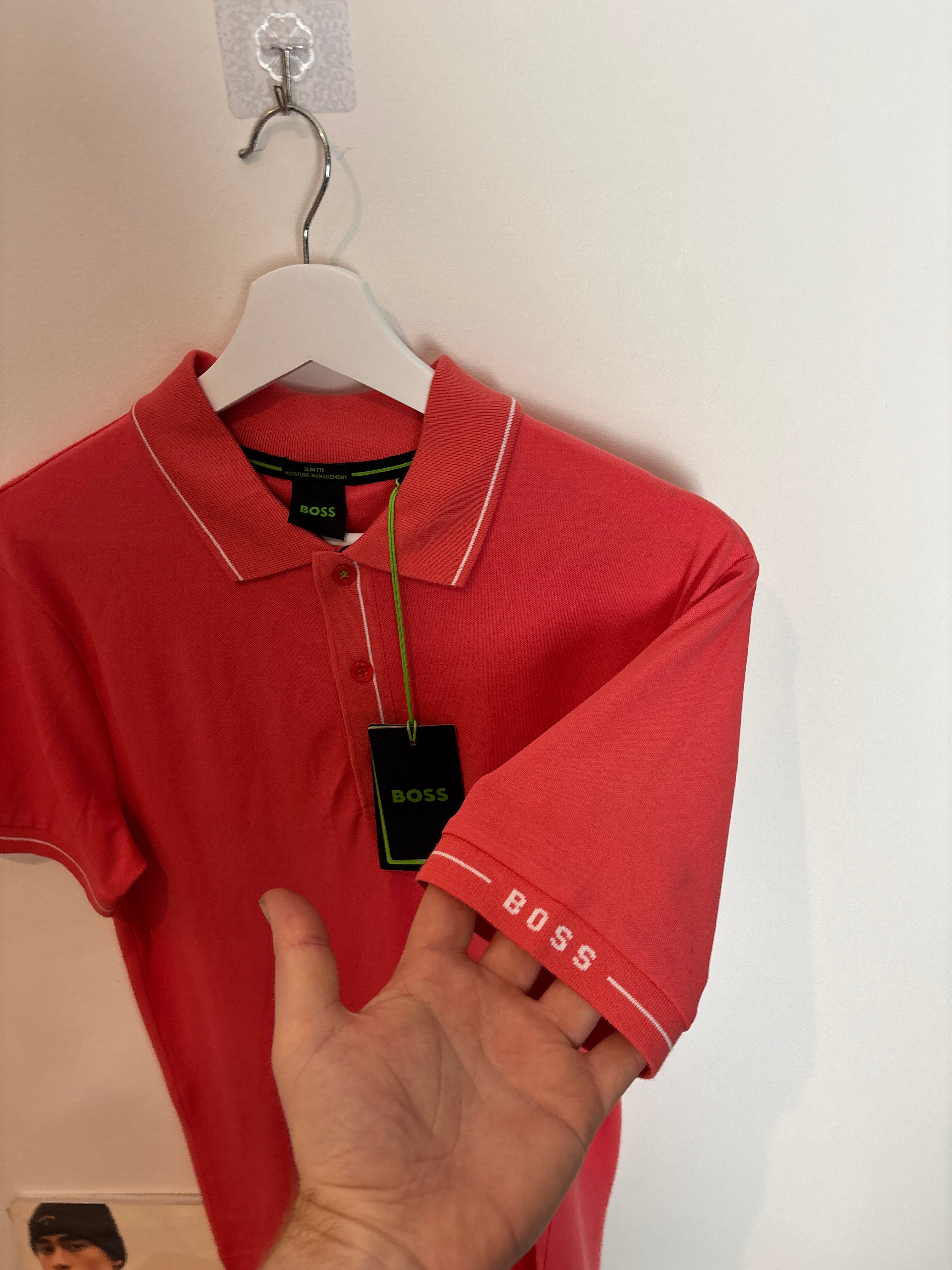 BOSS TECH POLO SHIRT CORAL