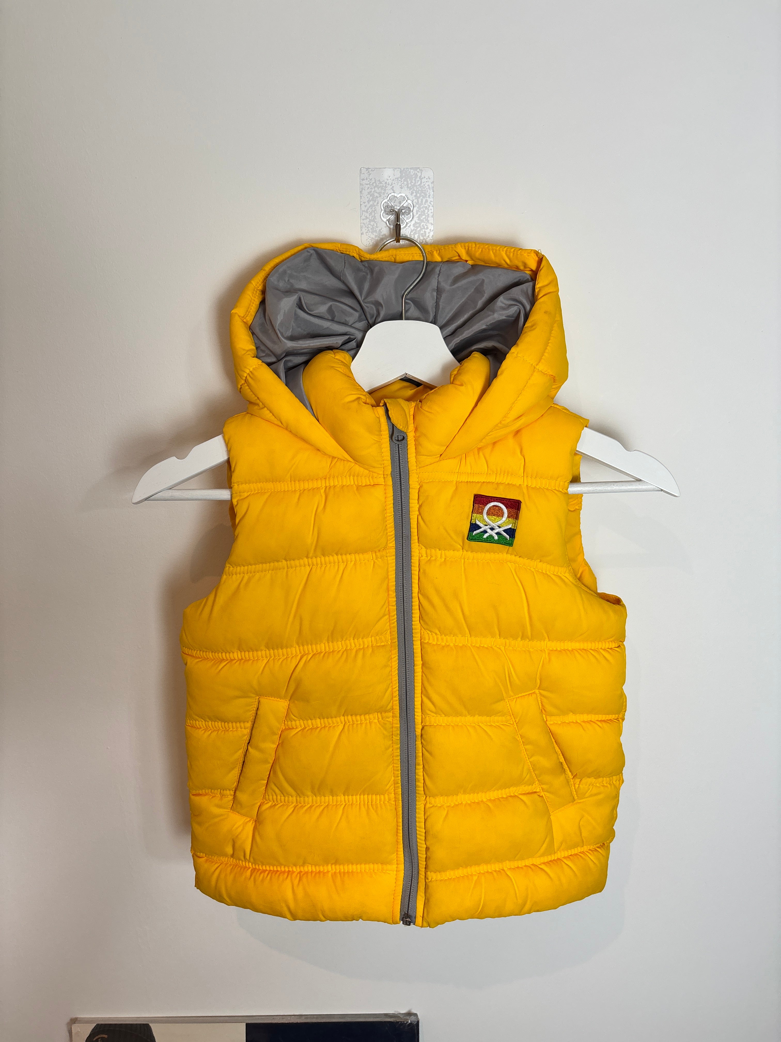 BENITTON PUFFER GILET YELLOW