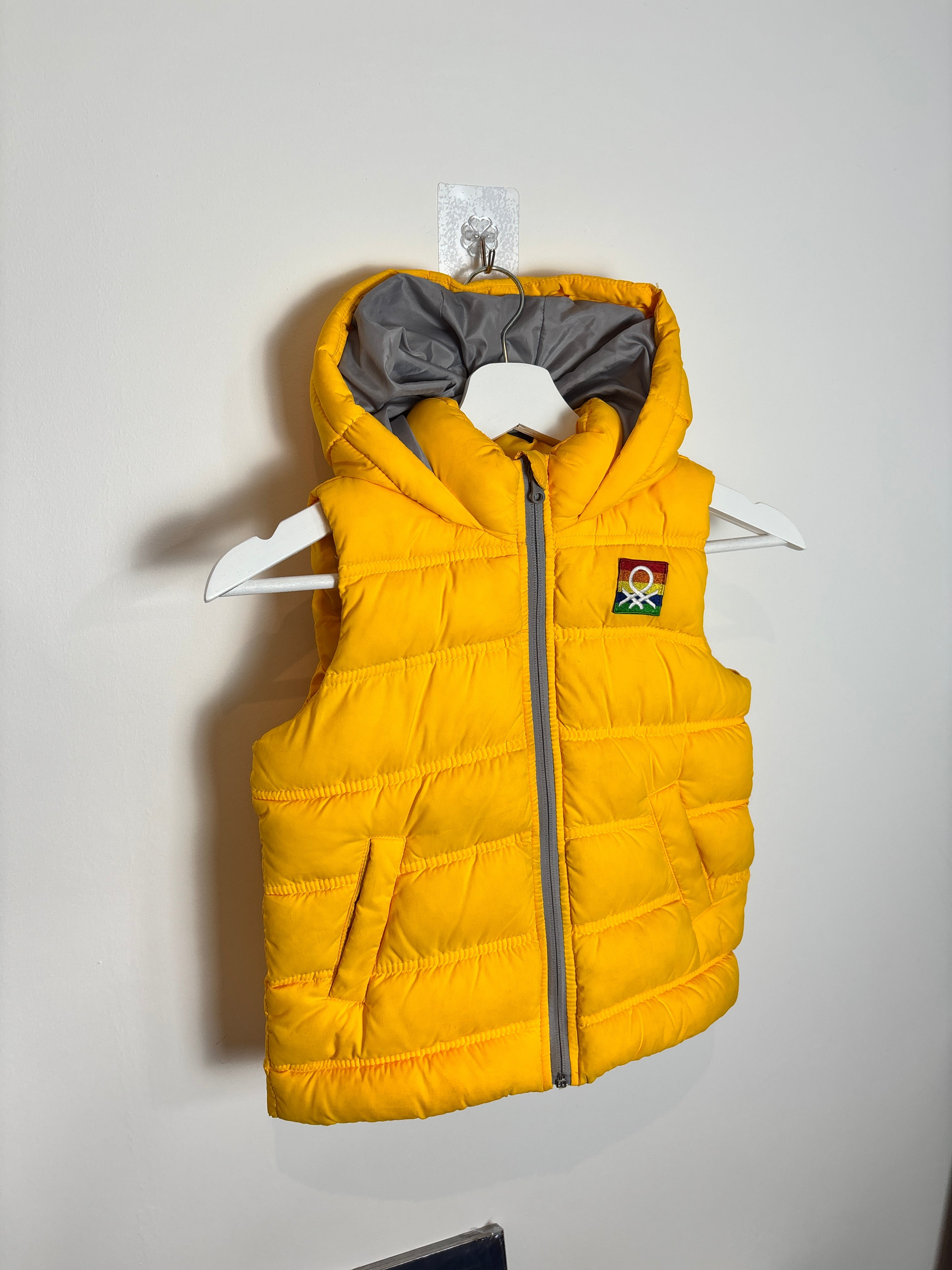 BENITTON PUFFER GILET YELLOW
