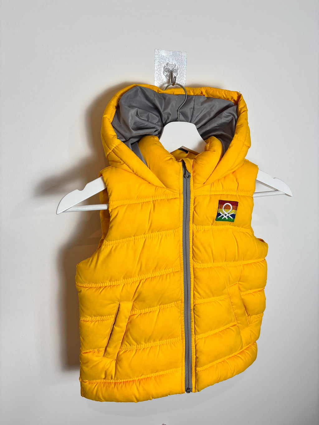 BENITTON PUFFER GILET YELLOW