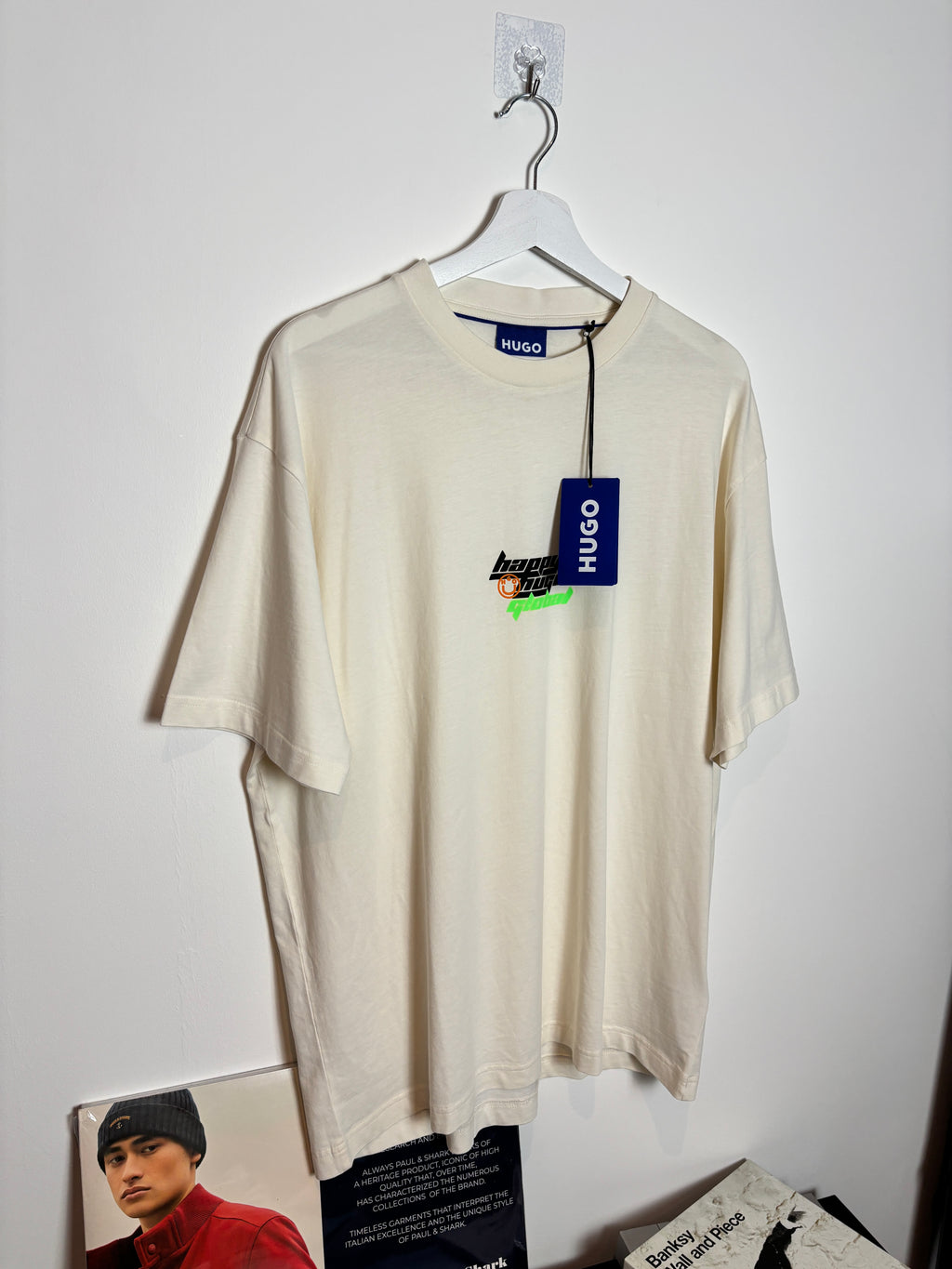 HUGO HAPPY GLOBAL T SHIRT OFF WHITE