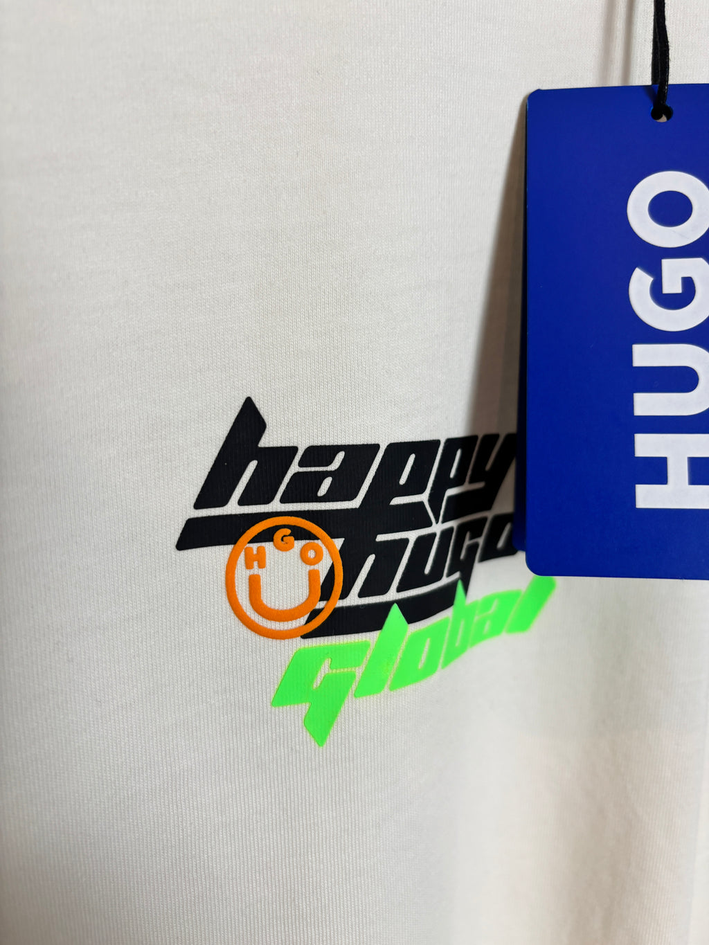 HUGO HAPPY GLOBAL T SHIRT OFF WHITE