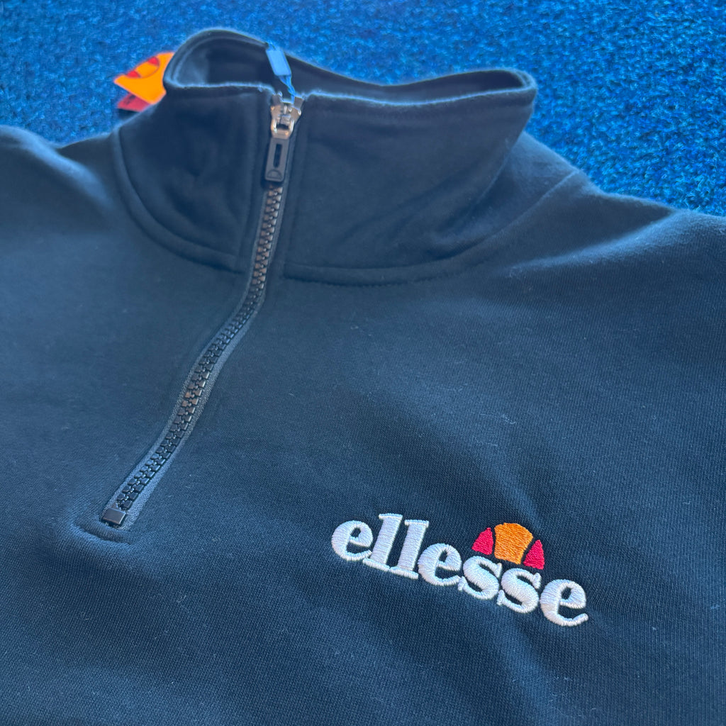 QUARTER ZIP SWEATSHIRT BLACK