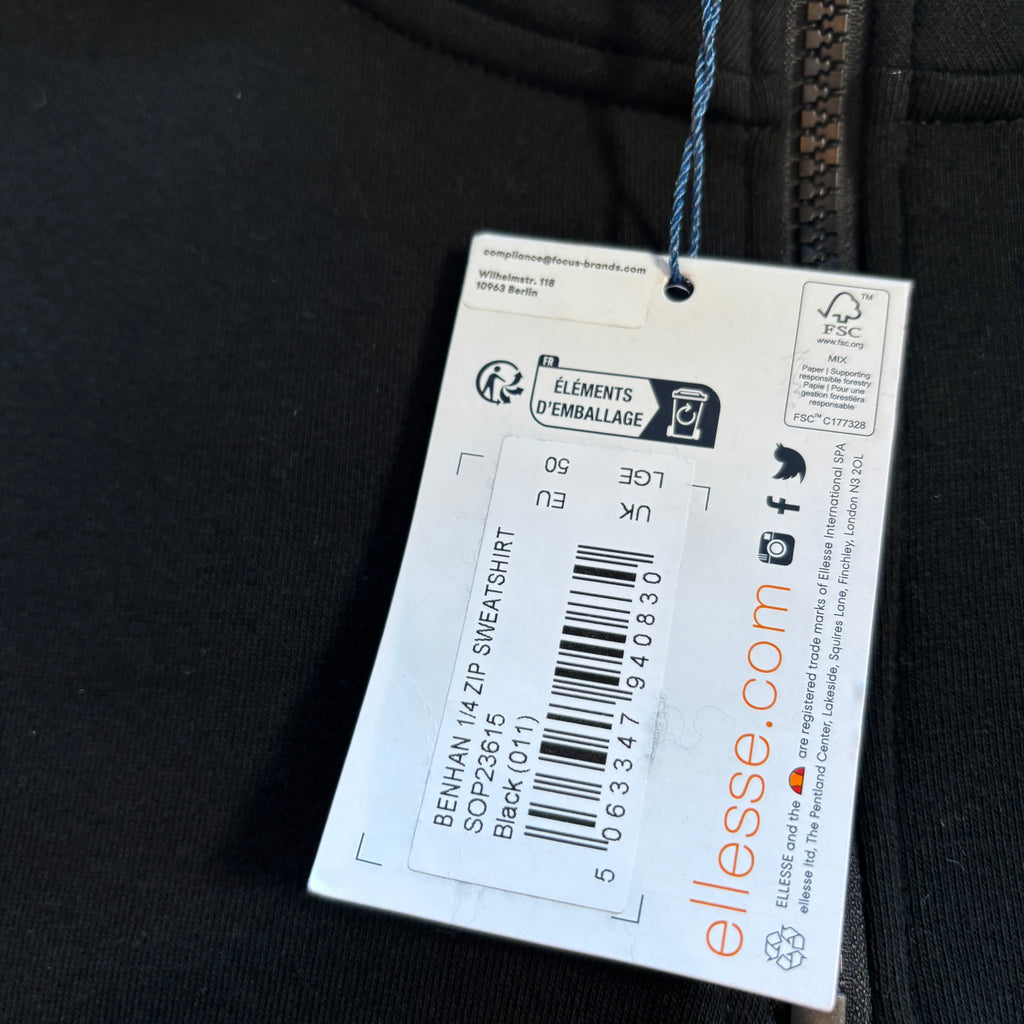 QUARTER ZIP SWEATSHIRT BLACK