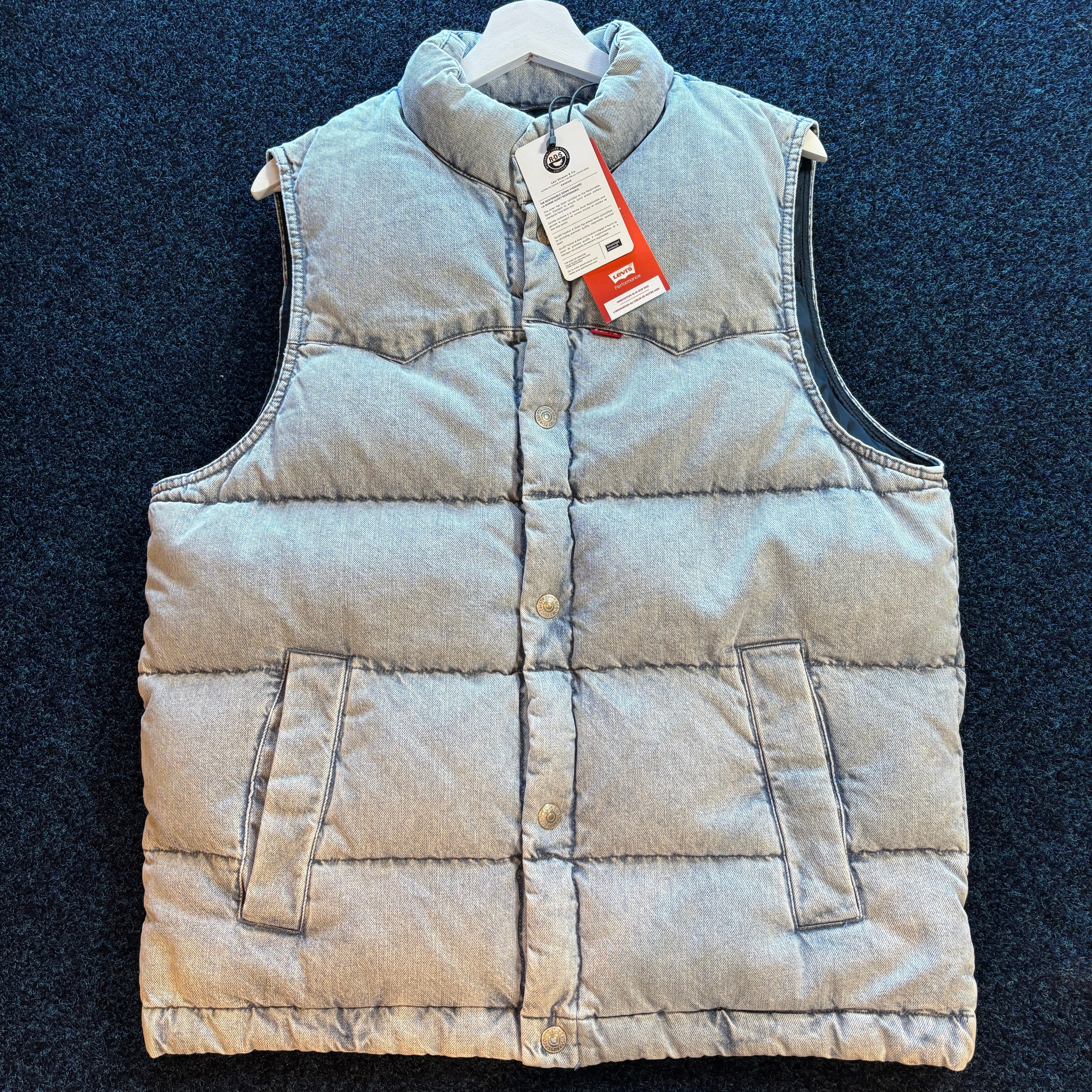 WESTERN SUPER DOWN GILET DENIM
