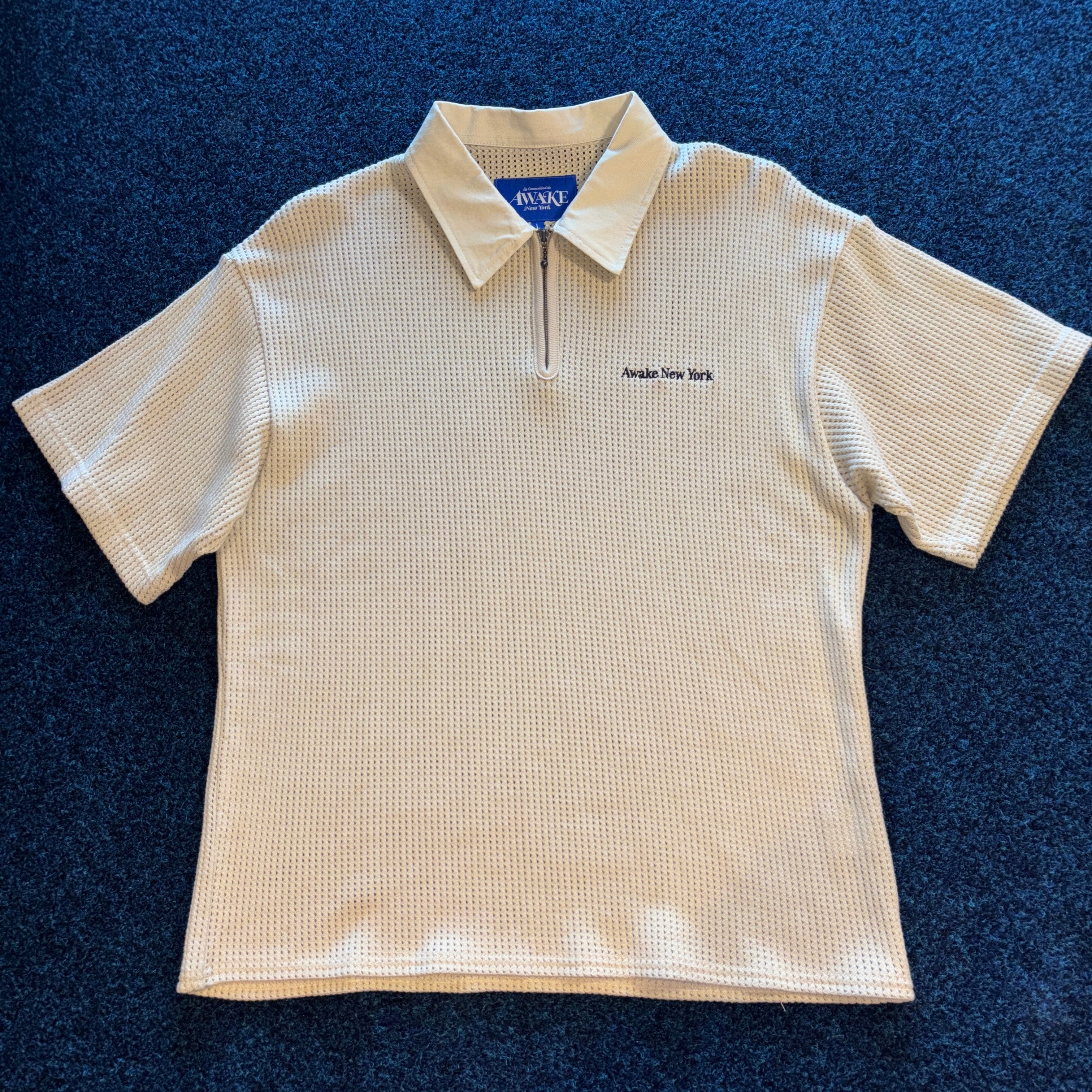 OPEN KNIT POLO SHIRT CREAM