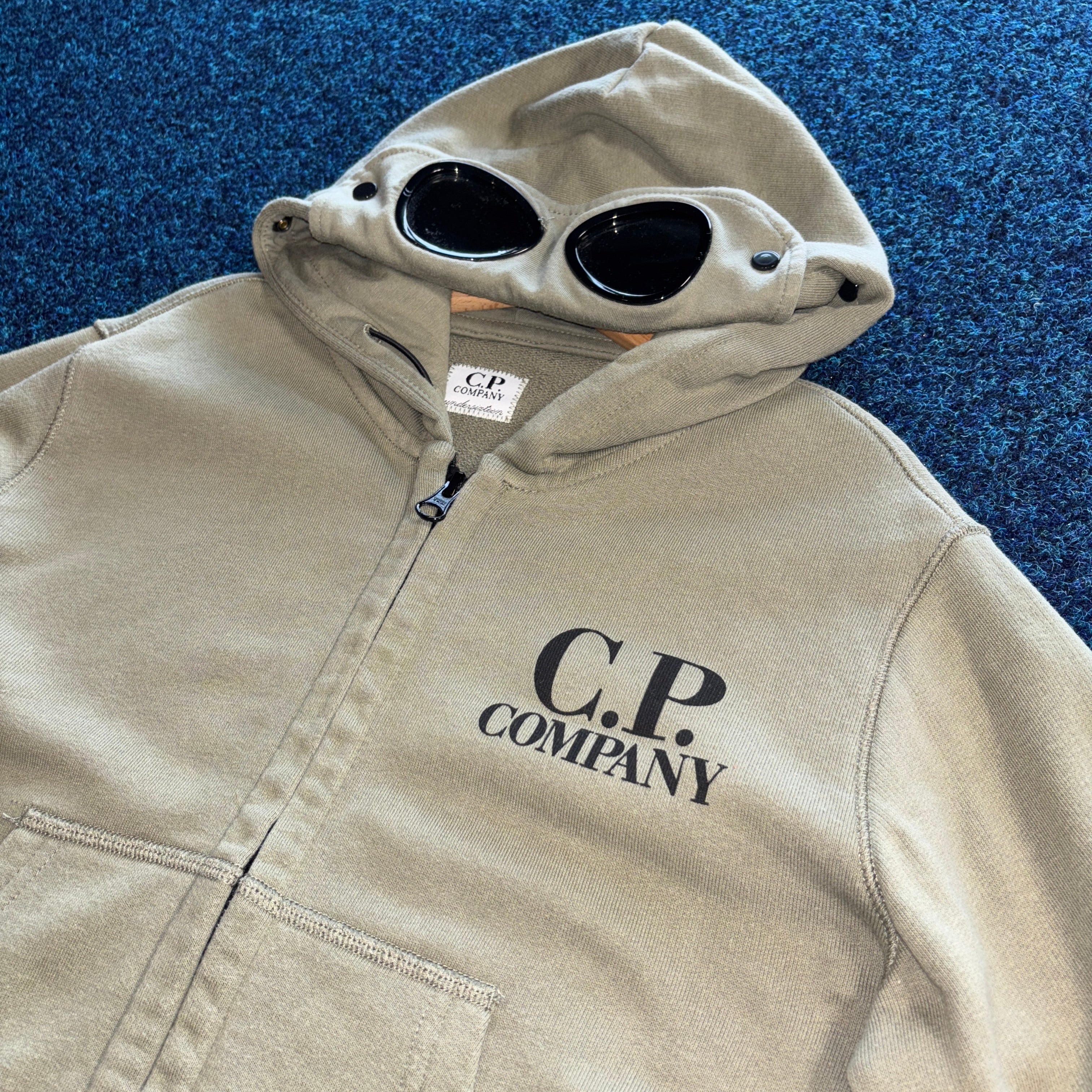 GOGGLE HOOD BRANDED SWEATSHIRT OLIVE