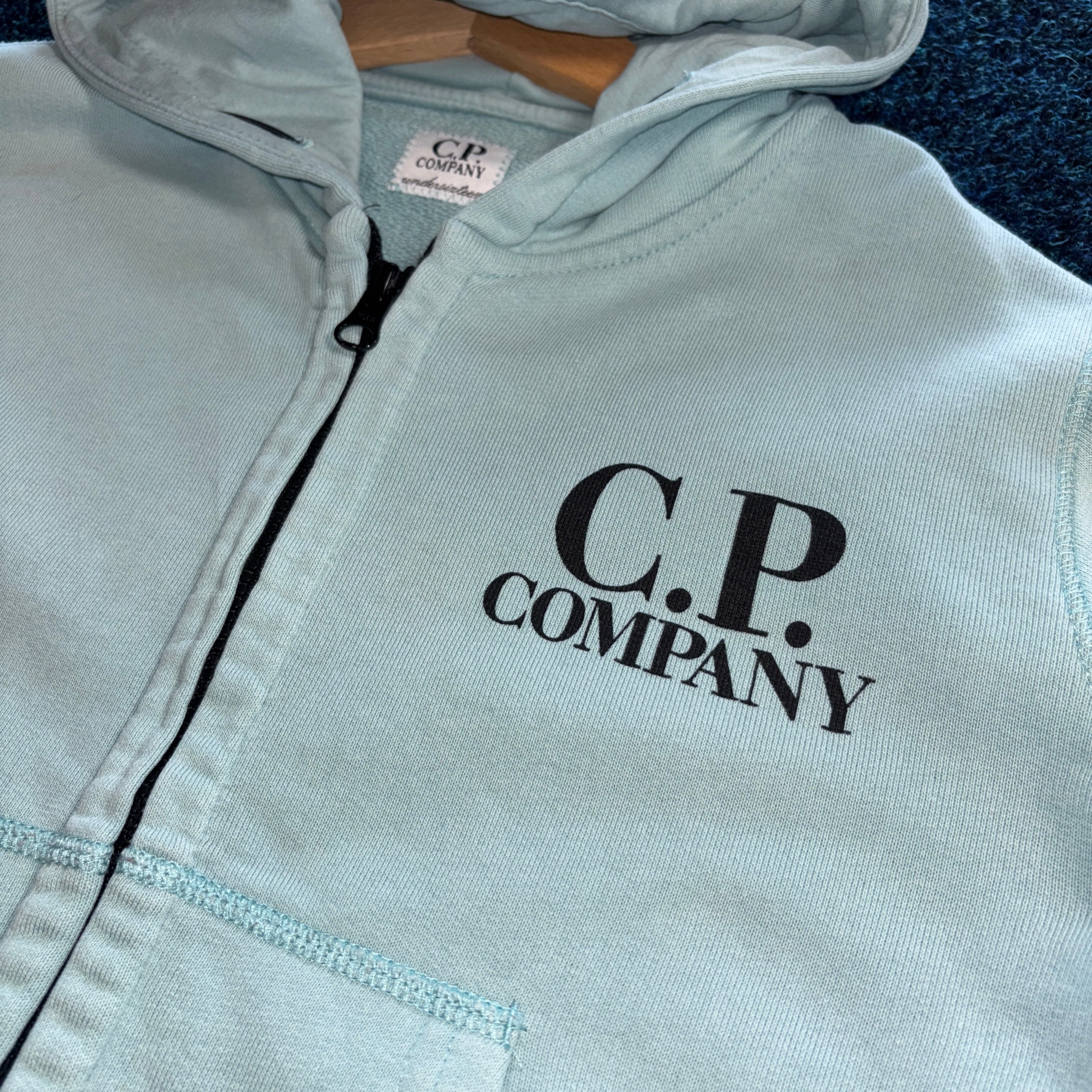 GOGGLE HOOD BRANDED SWEATSHIRT BLUE