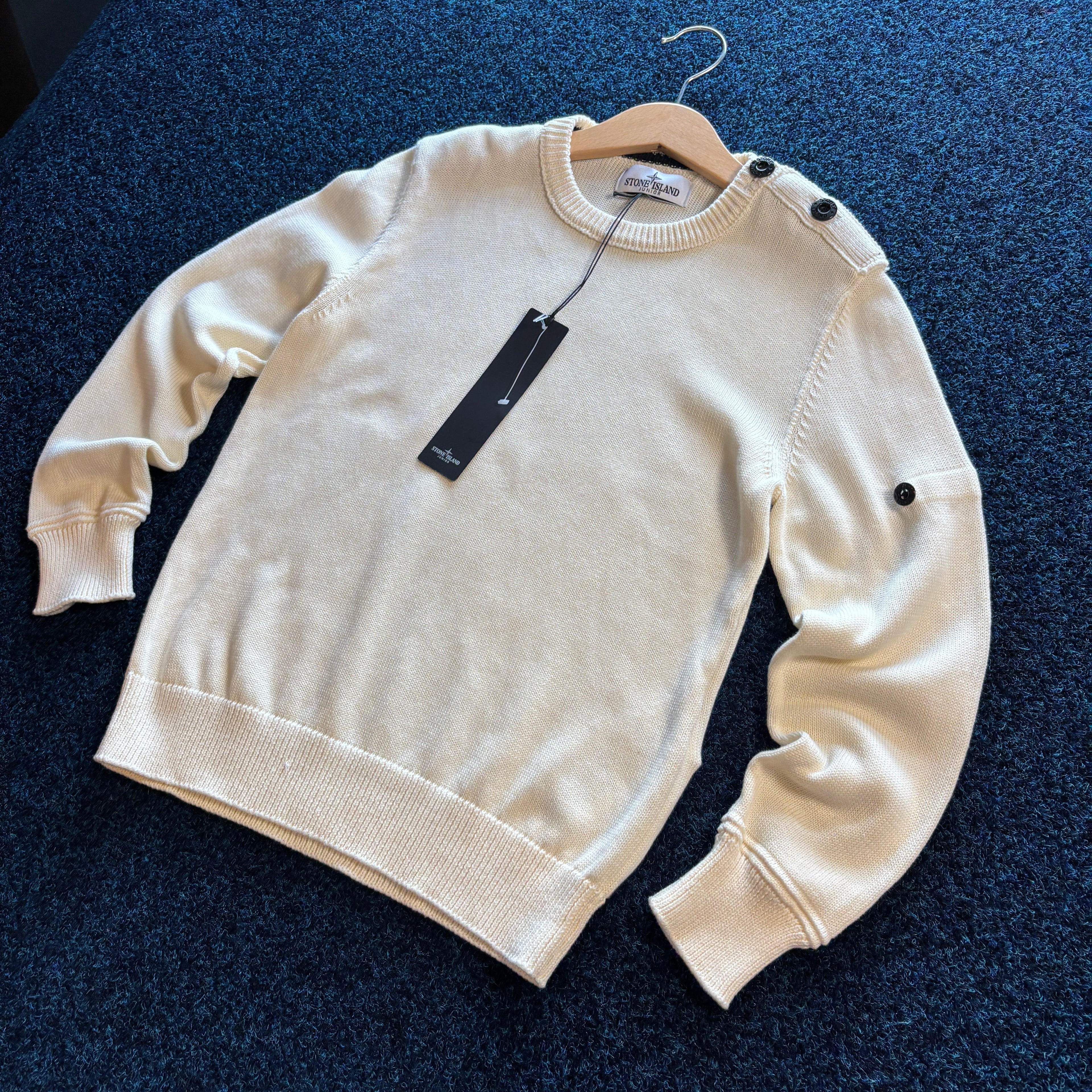 SI CHUNKY BUTTON NECK JUMPER CREAM