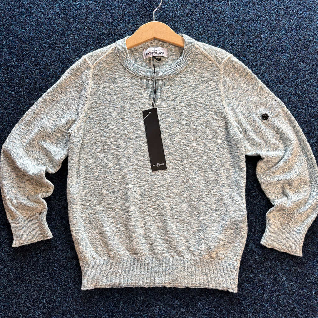 SI MULTI WOVEN CREW NECK JUMPER BLUE/WHITE