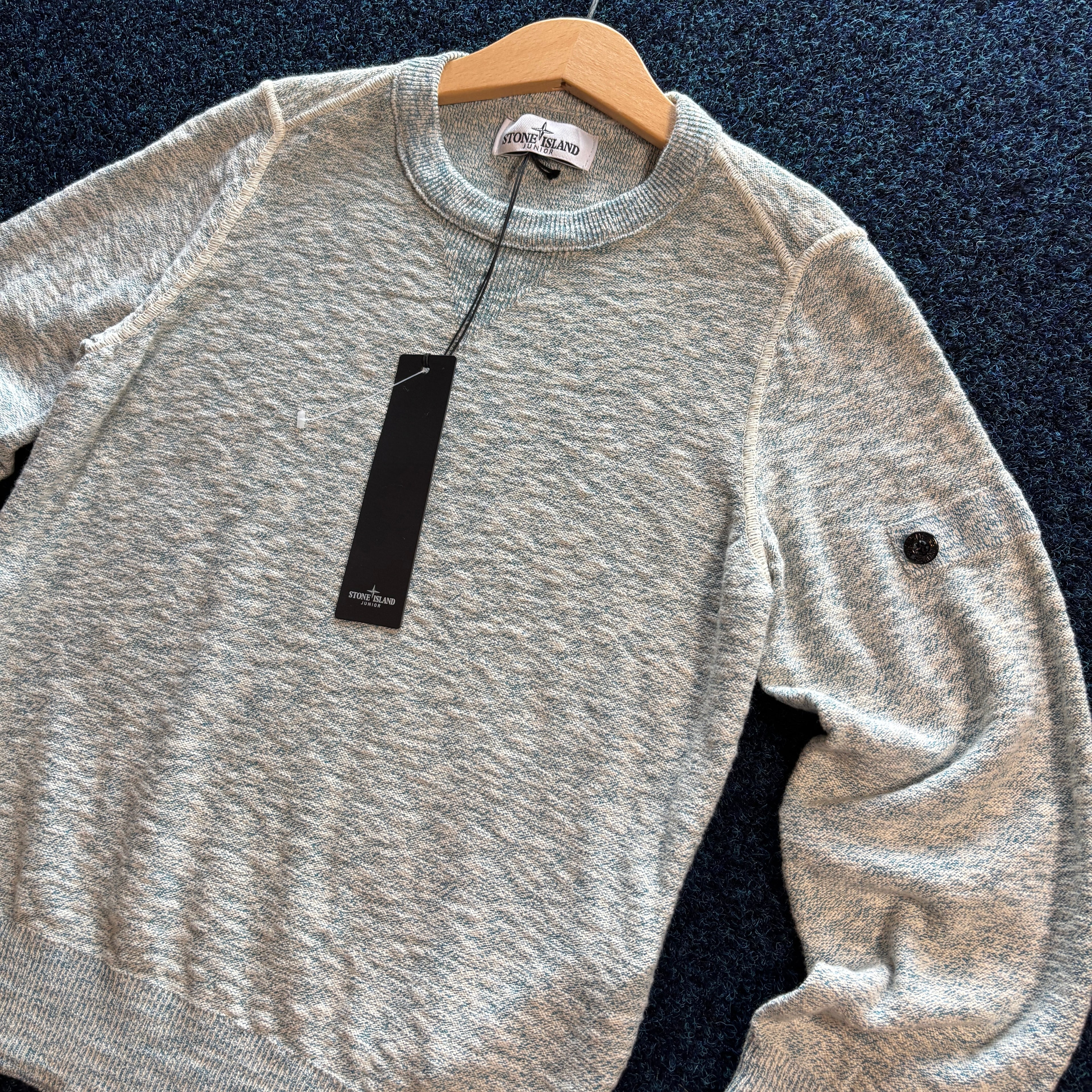 SI MULTI WOVEN CREW NECK JUMPER BLUE/WHITE