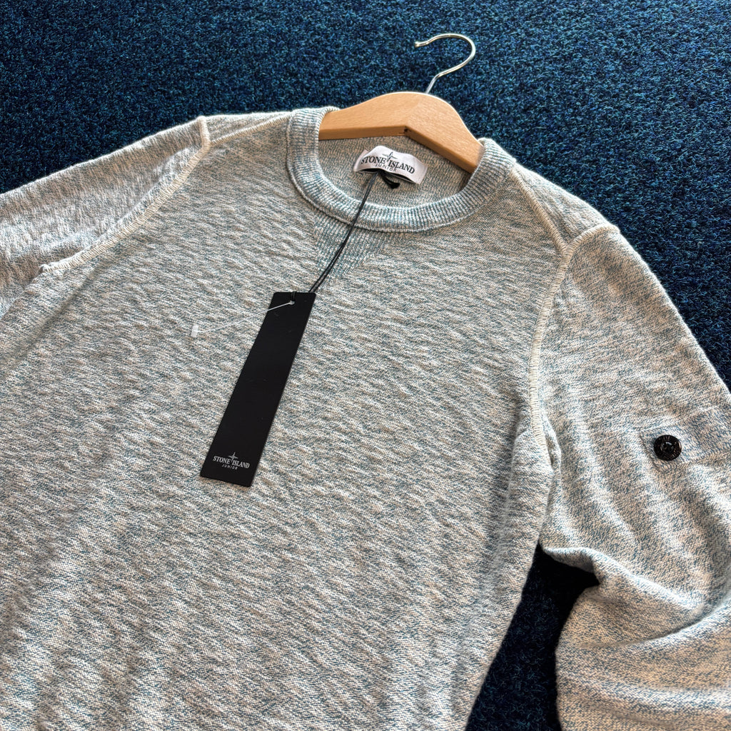 SI MULTI WOVEN CREW NECK JUMPER BLUE/WHITE