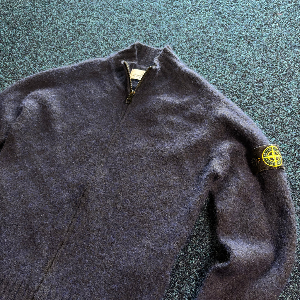 SI CHUNKY ZIP THRUGH KNIT NAVY