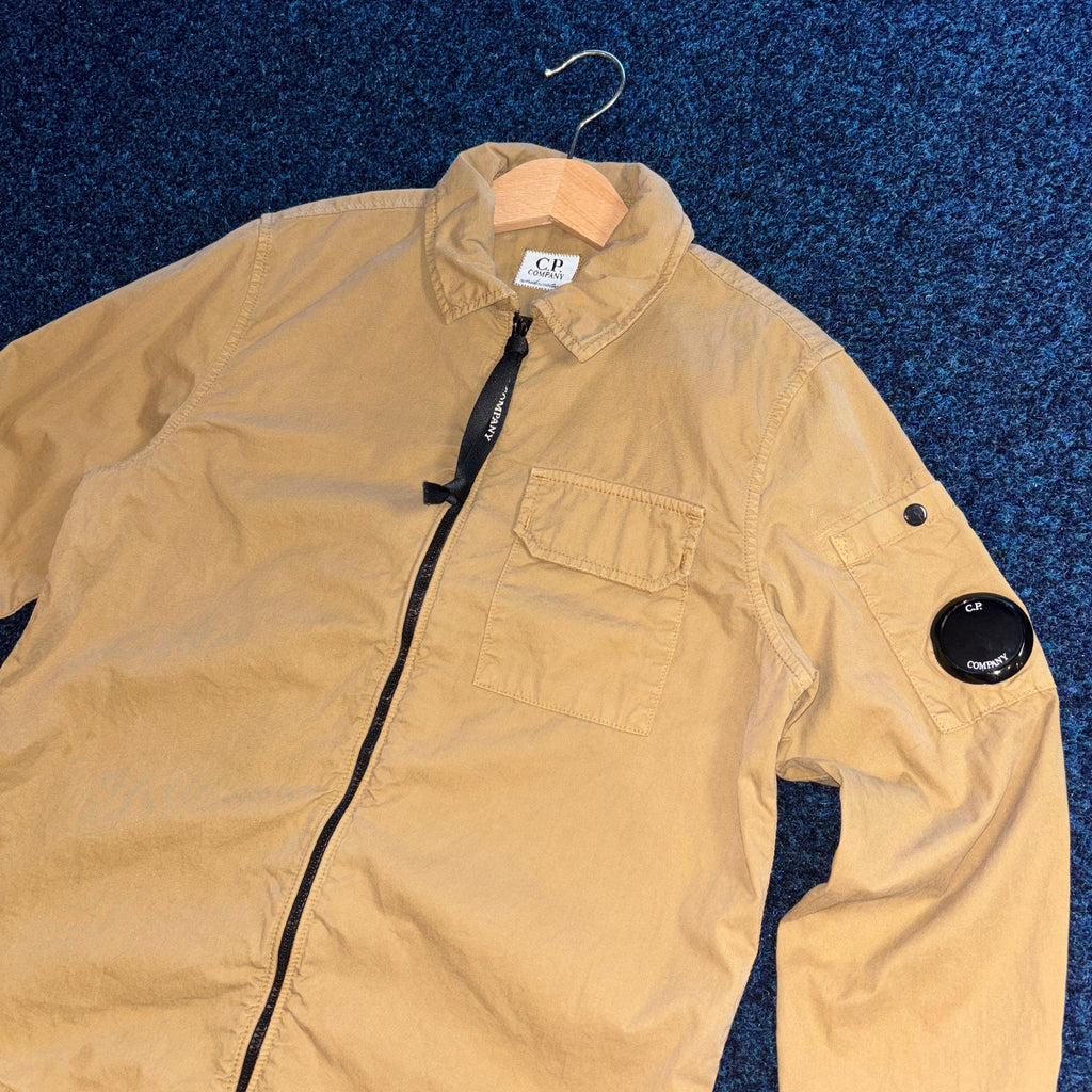 ARM LENS GARBADINE OVER SHIRT BEIGE