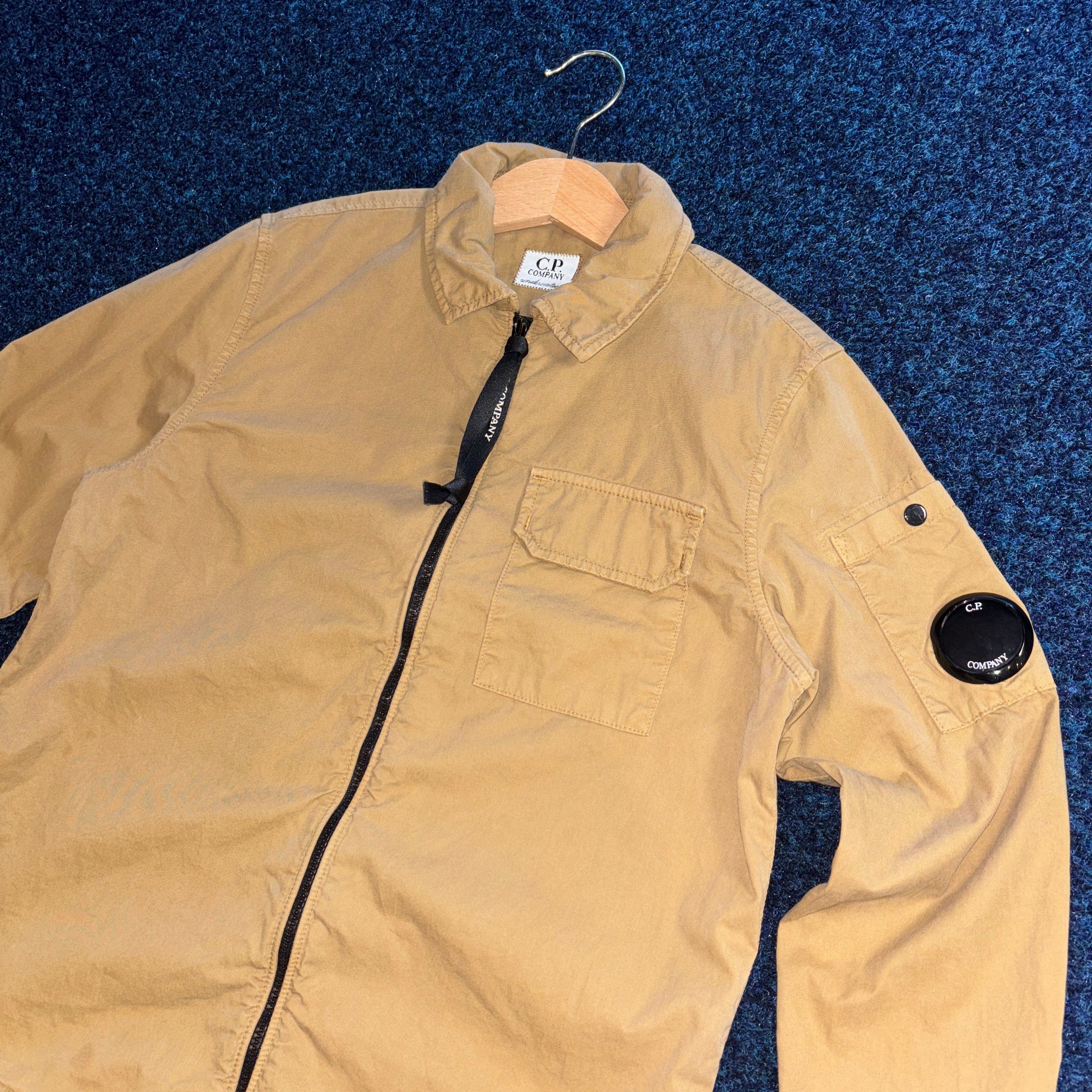 ARM LENS GARBADINE OVER SHIRT BEIGE