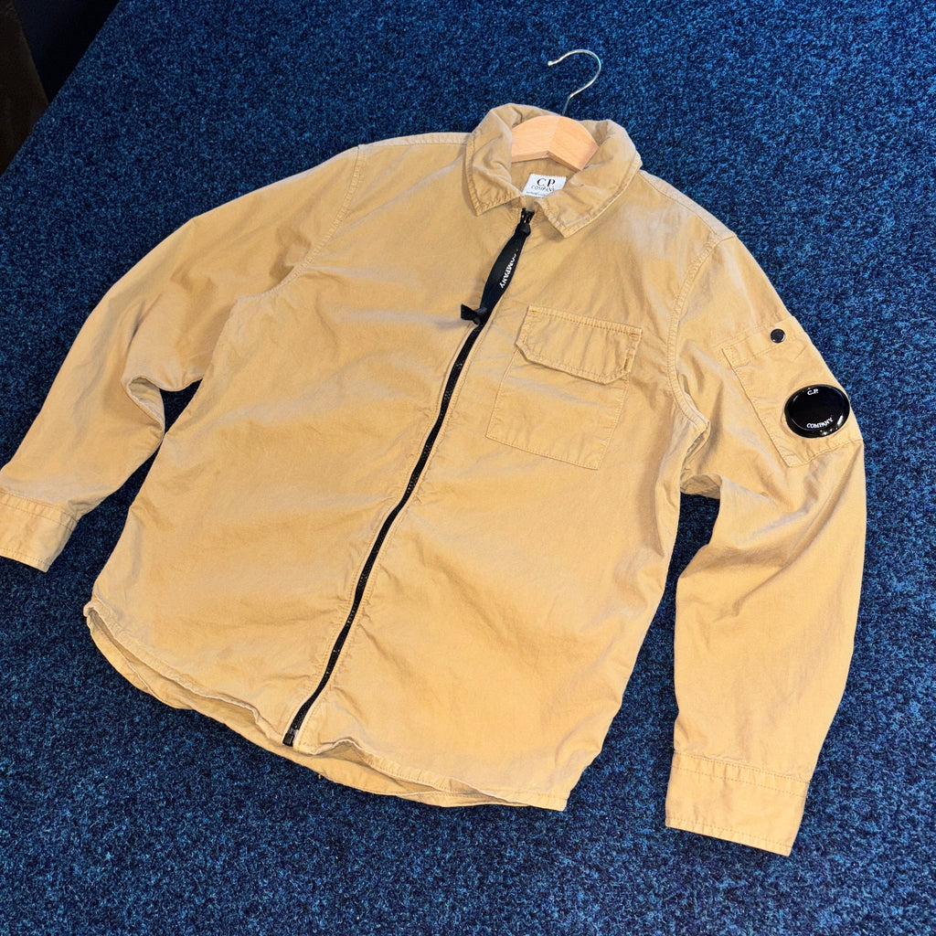 ARM LENS GARBADINE OVER SHIRT BEIGE