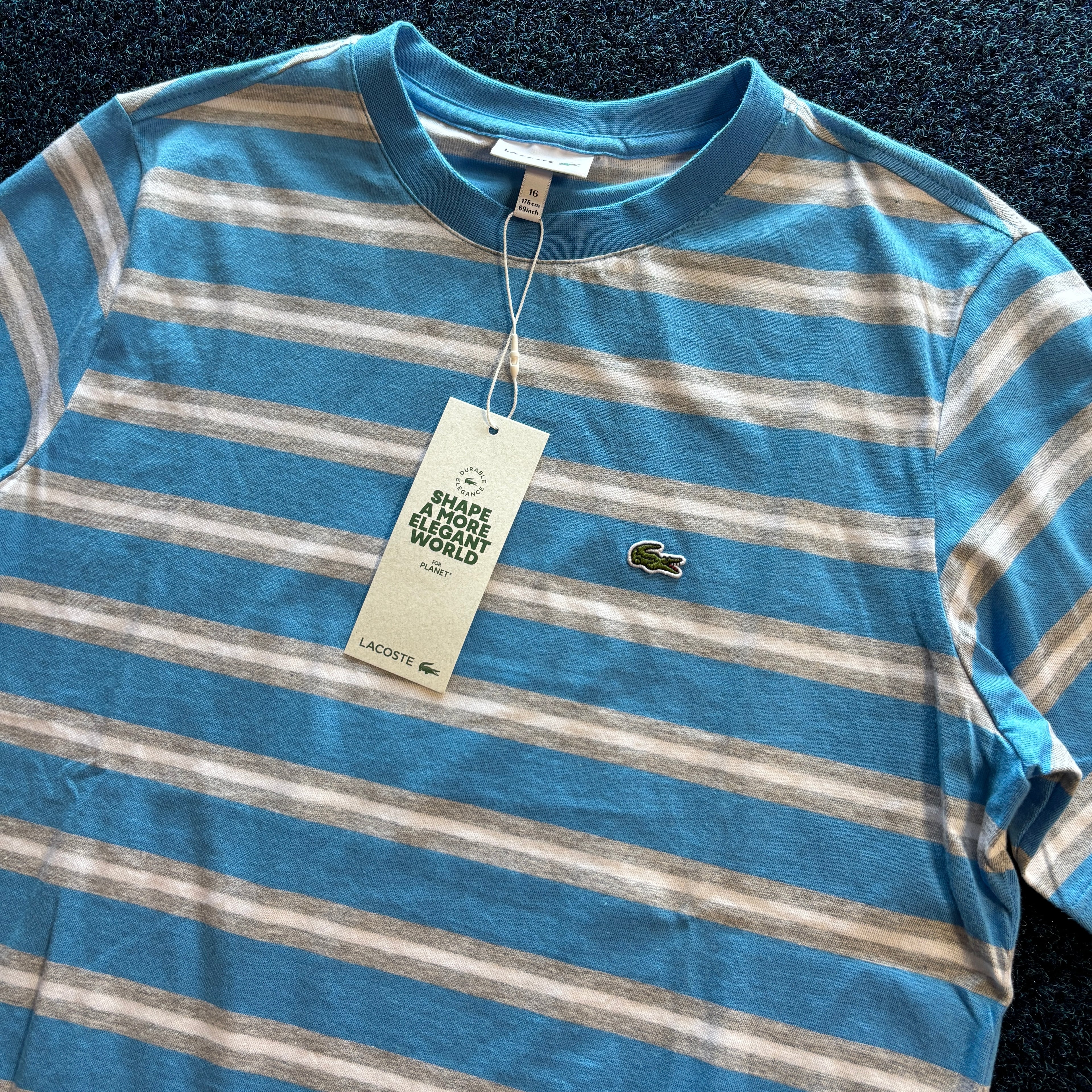 CROC STRIPE T SHIRT BLUE