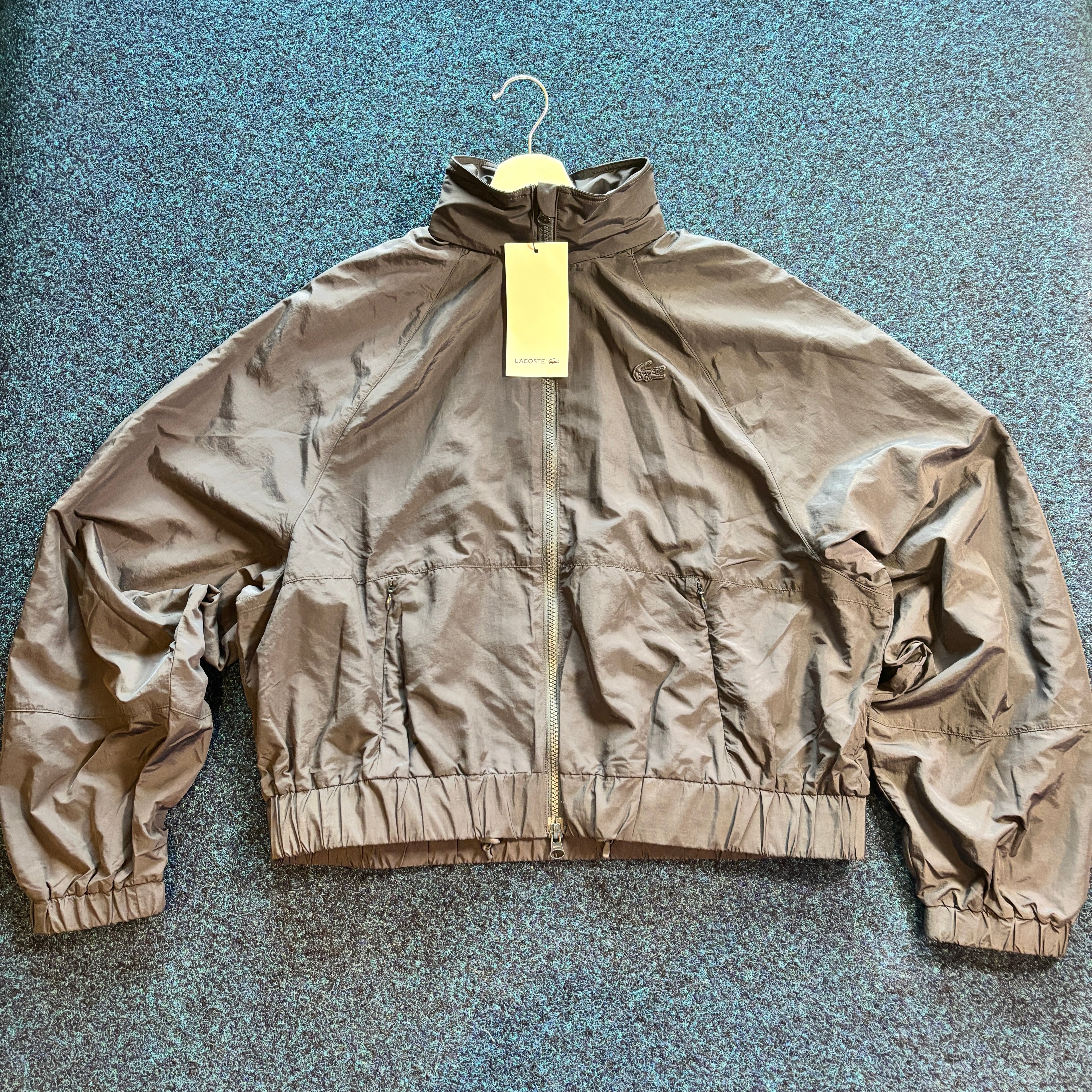 CROC CROPPED NYLON JACKET BLACK