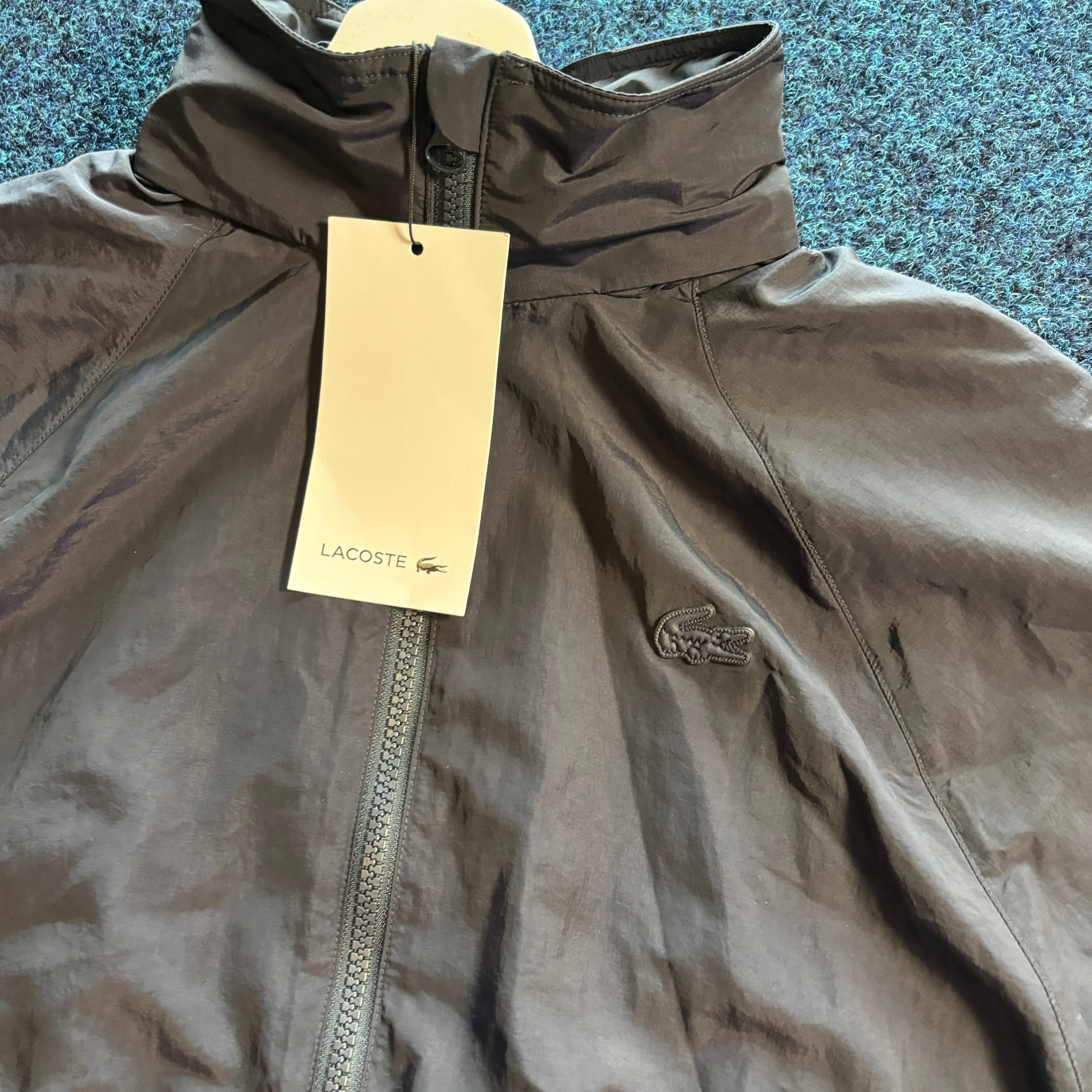 CROC CROPPED NYLON JACKET BLACK