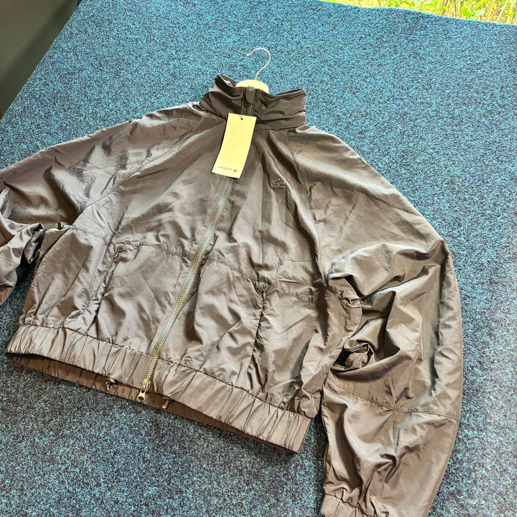 CROC CROPPED NYLON JACKET BLACK