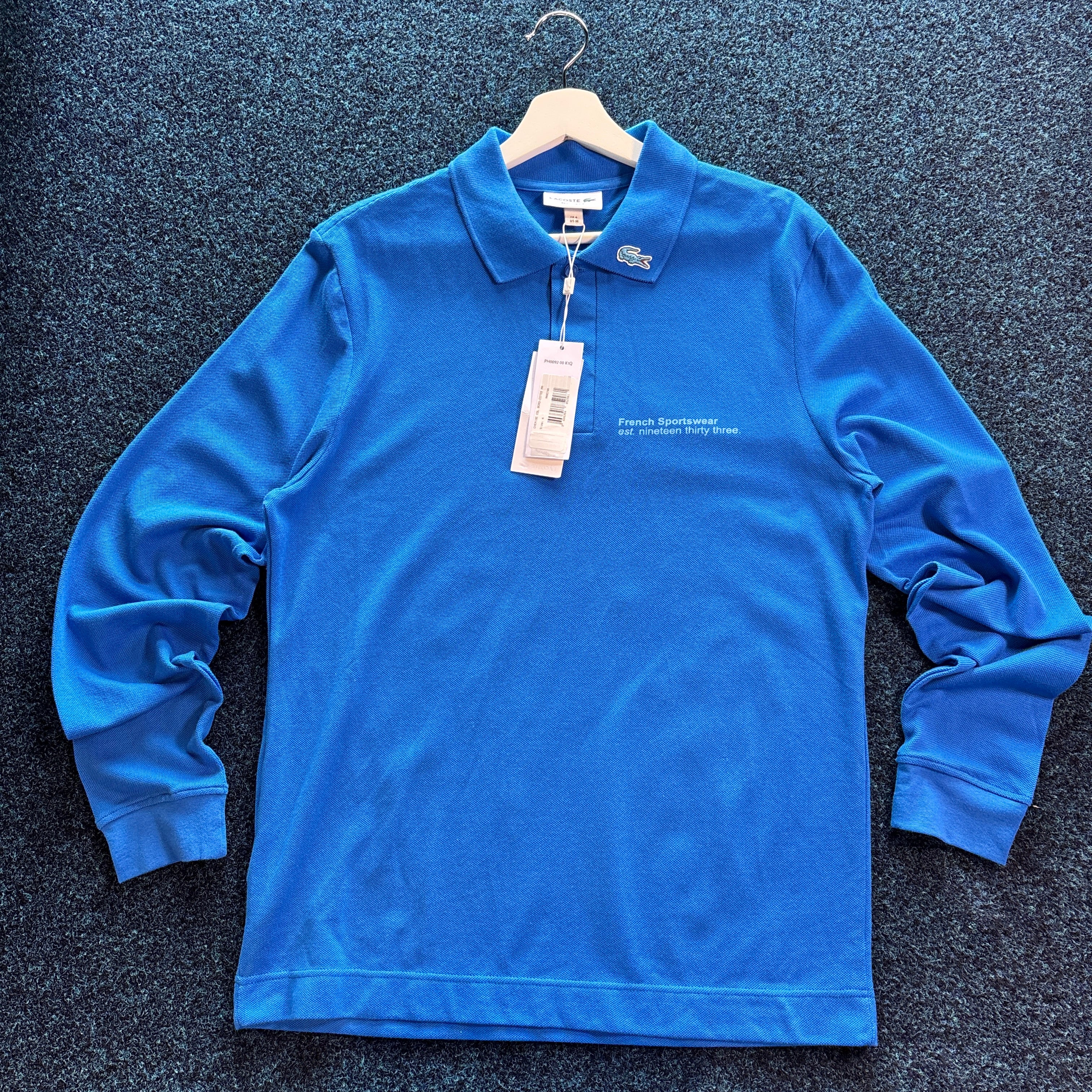 CROC LONG SLEEVE POLO BLUE