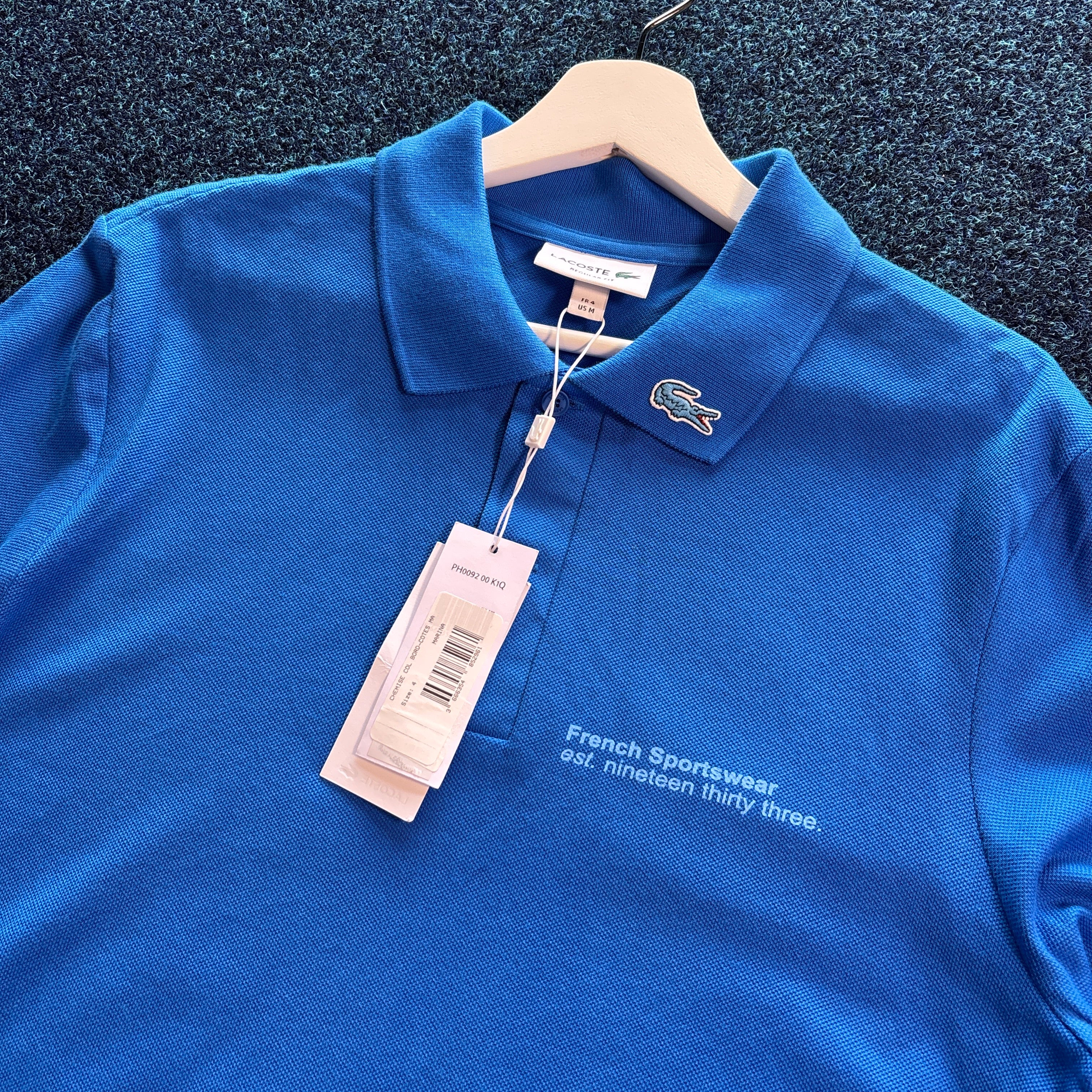 CROC LONG SLEEVE POLO BLUE