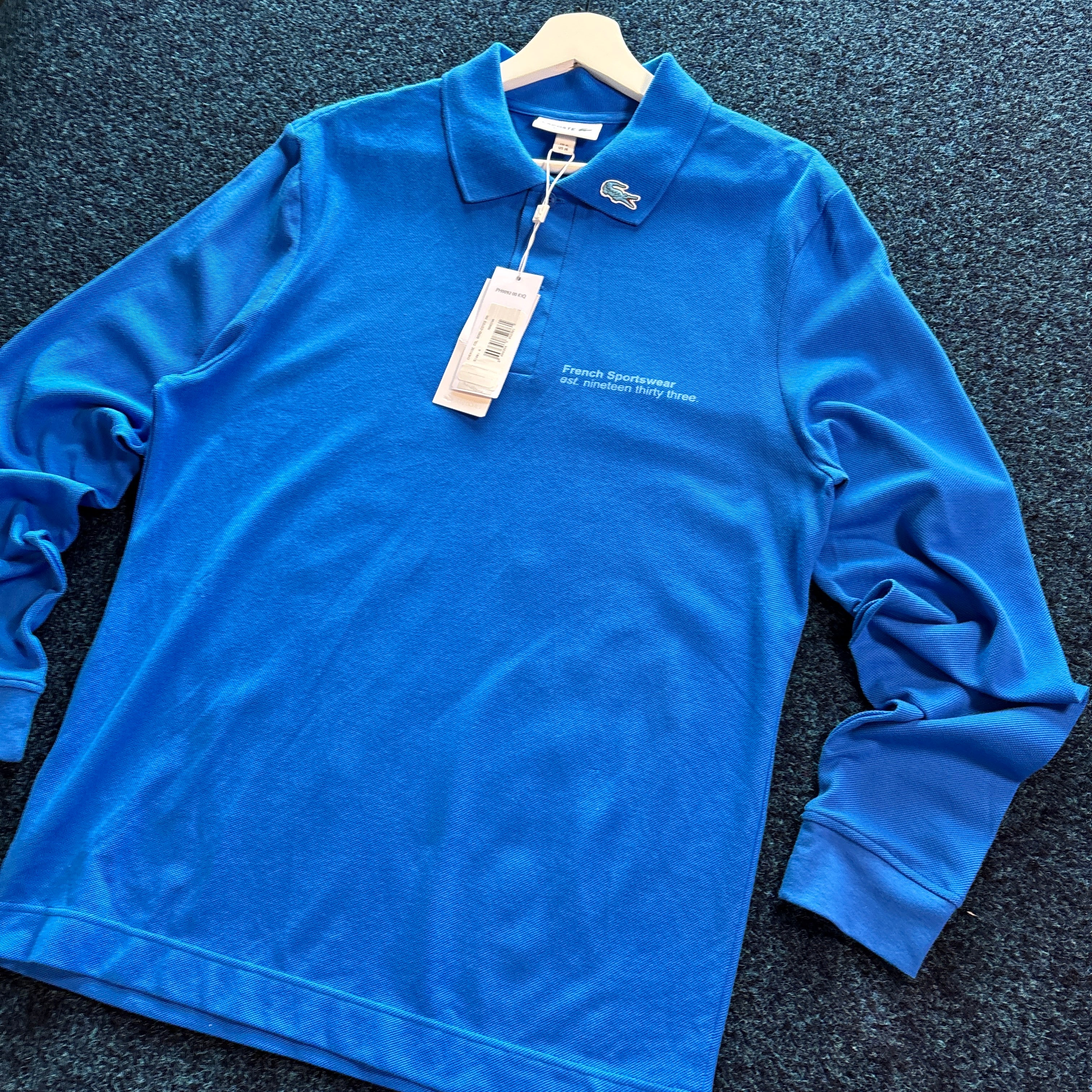 CROC LONG SLEEVE POLO BLUE