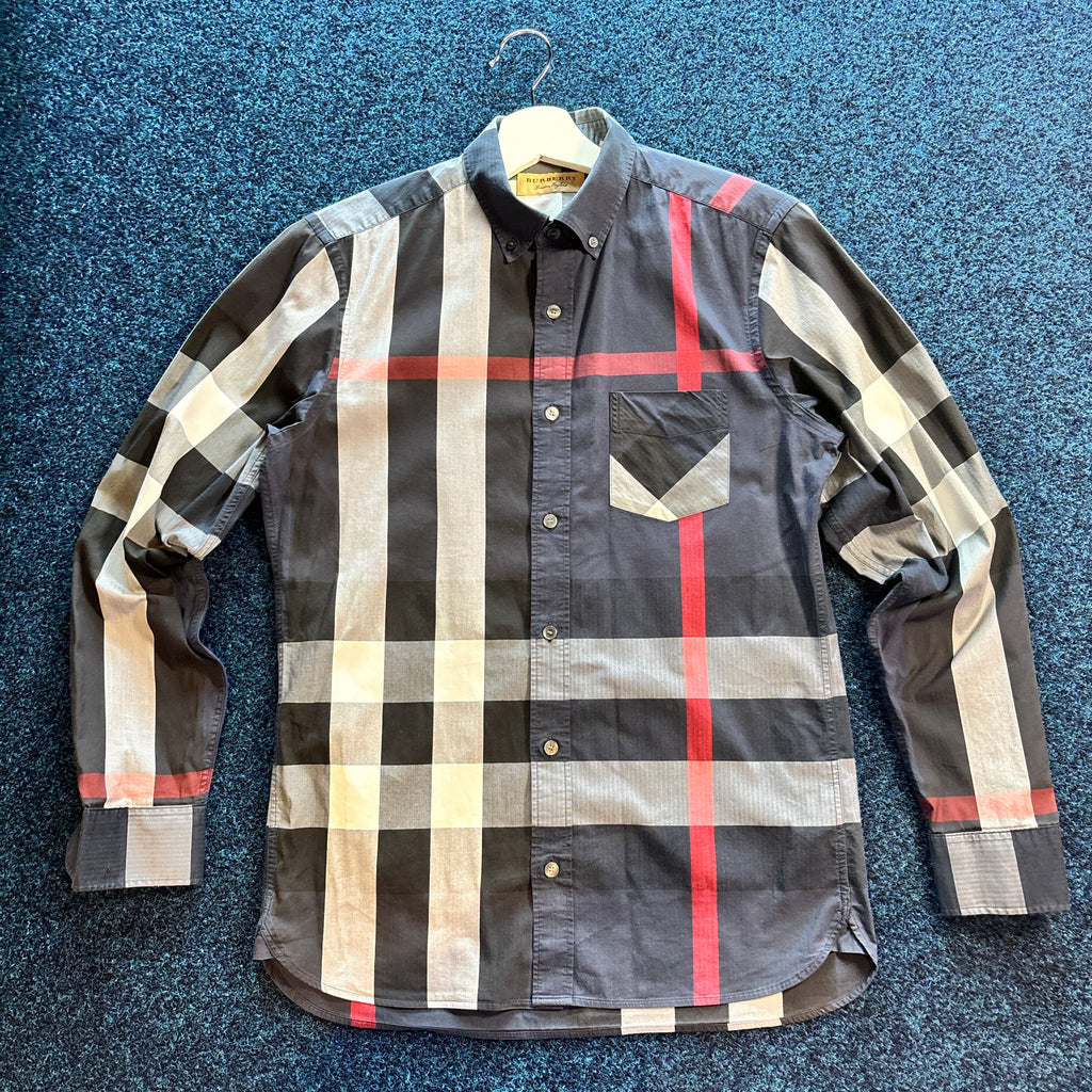 BURBBS CHECK SHIRT NAVY
