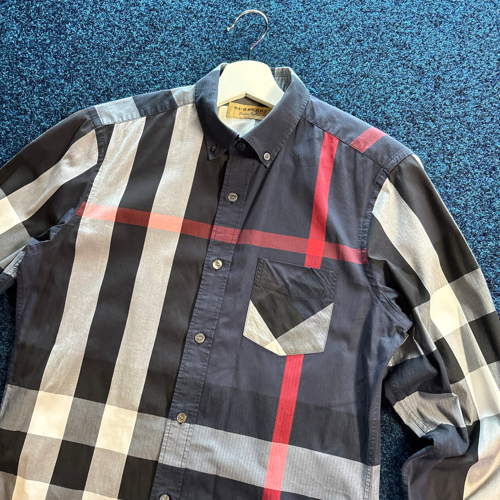 BURBBS CHECK SHIRT NAVY