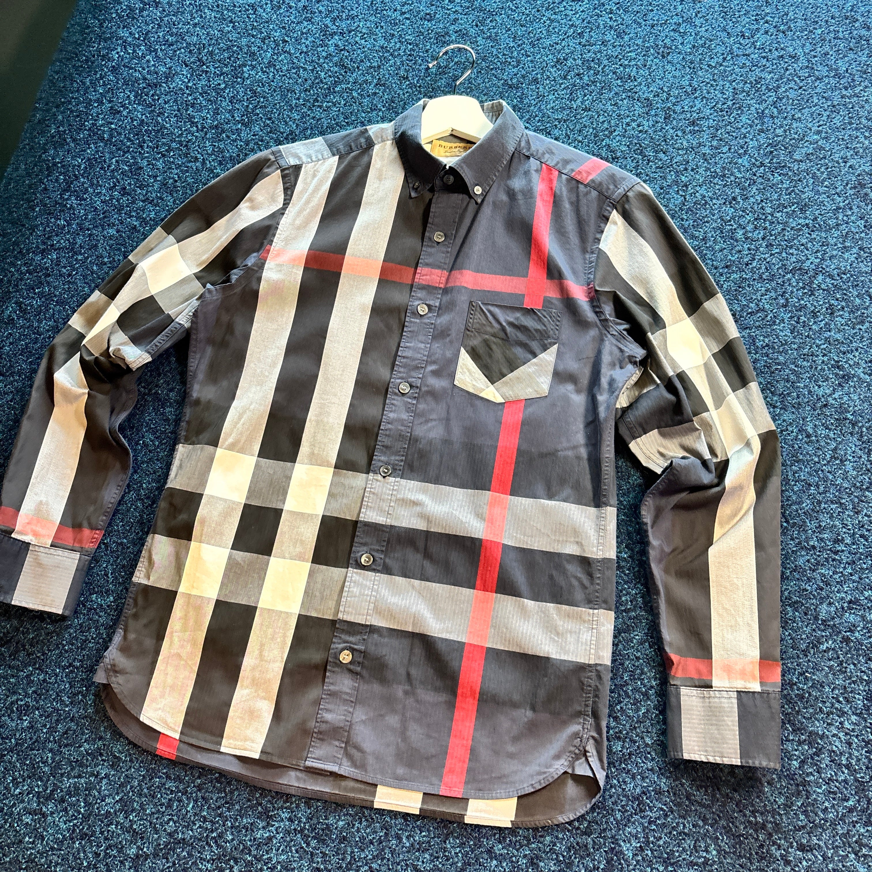 BURBBS CHECK SHIRT NAVY