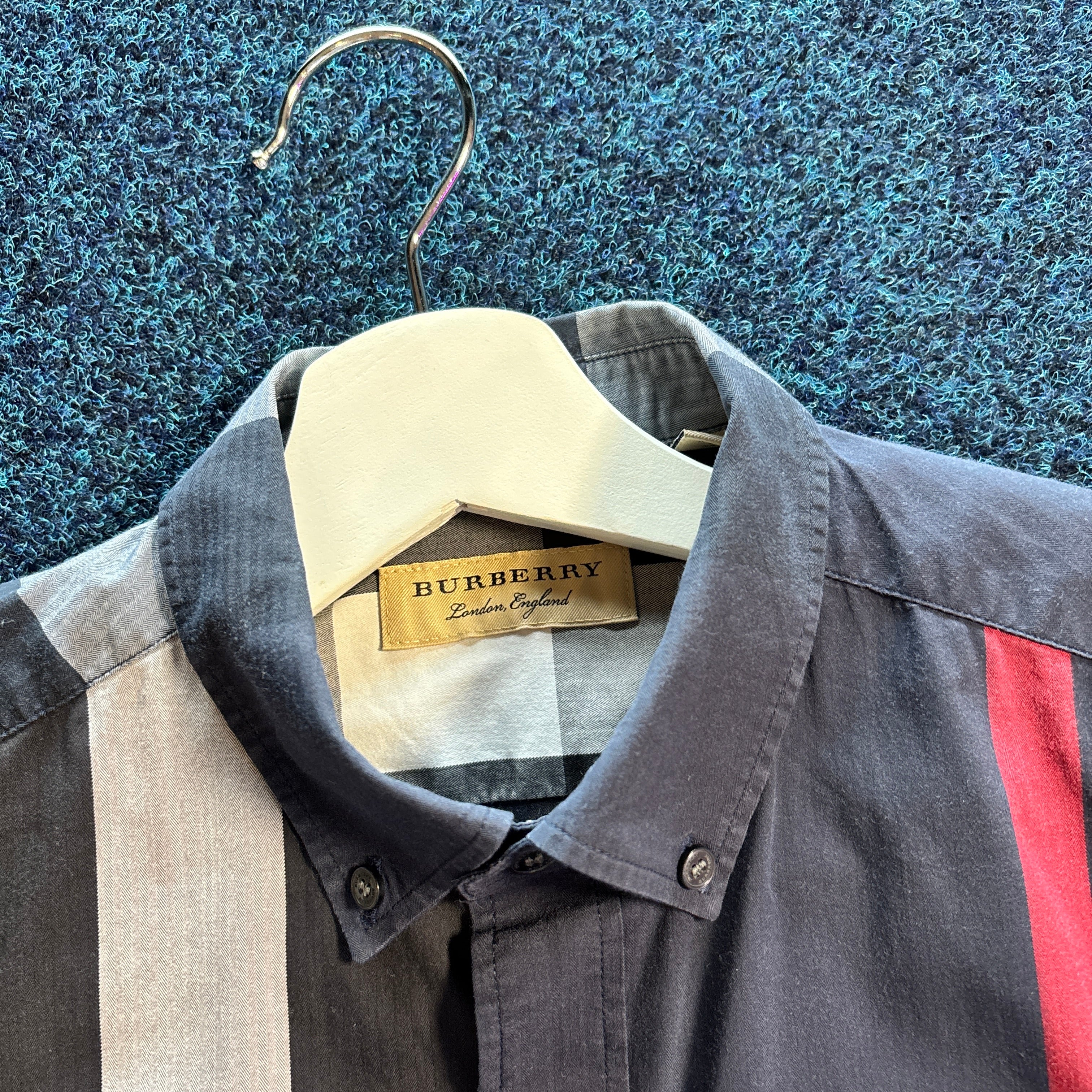 BURBBS CHECK SHIRT NAVY
