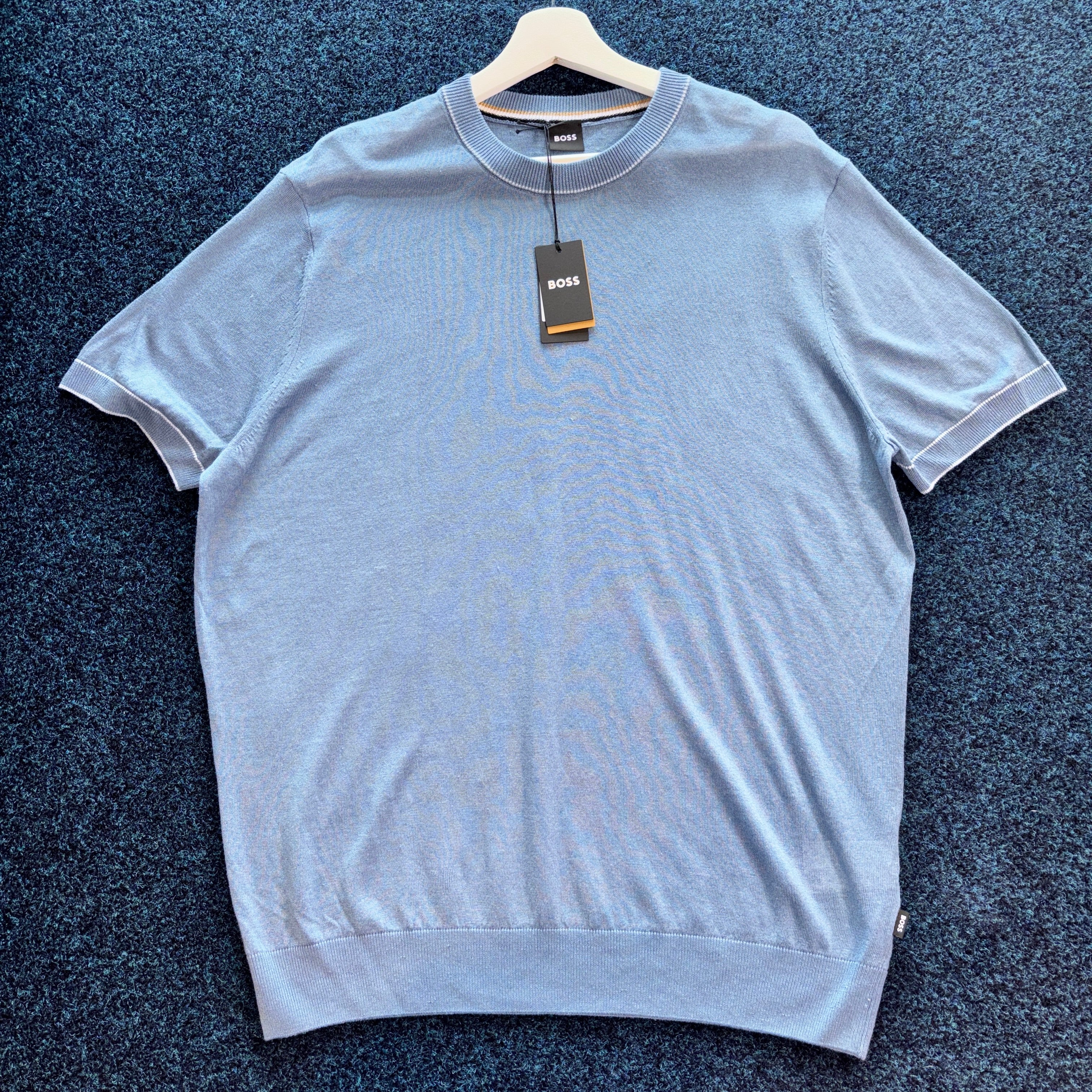 BOSS PREMIUM S/S KNITED T SHIRT BLUE