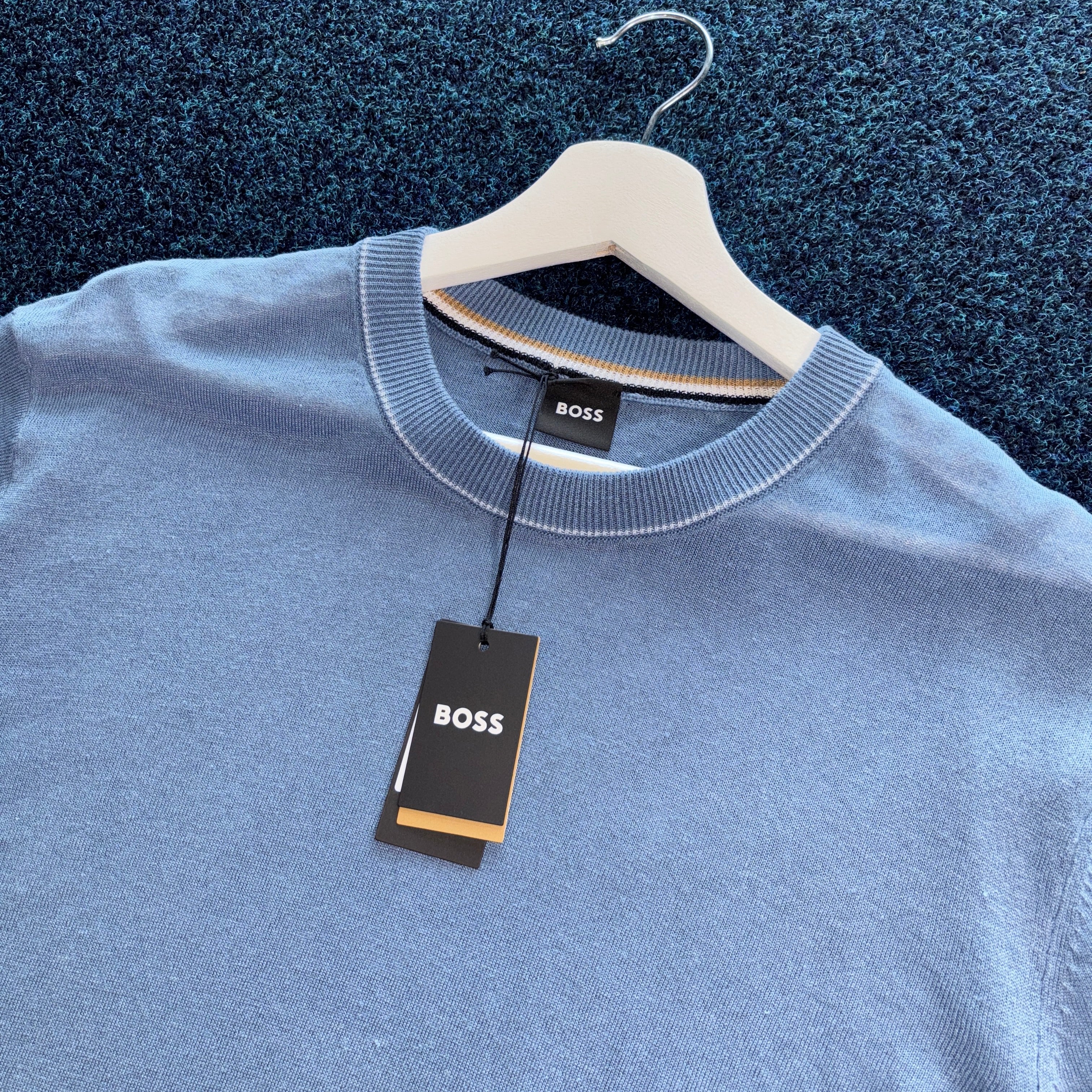 BOSS PREMIUM S/S KNITED T SHIRT BLUE